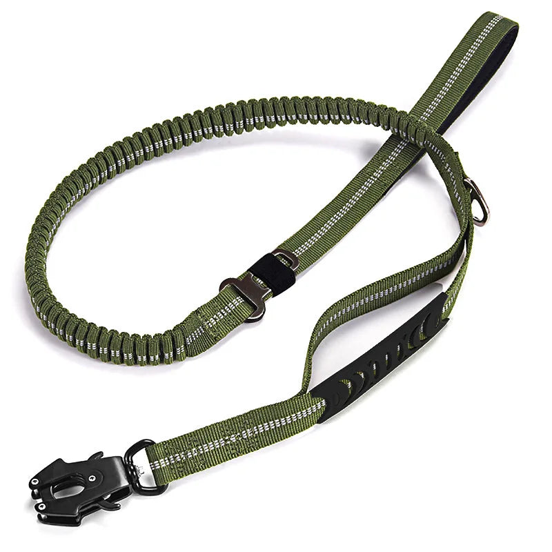 Reflective Explosion-proof Dog Leash No Pull Dog Leash Reflective Shock Absorbing Pet Leashes with Car Seatbelt for Large Dogs