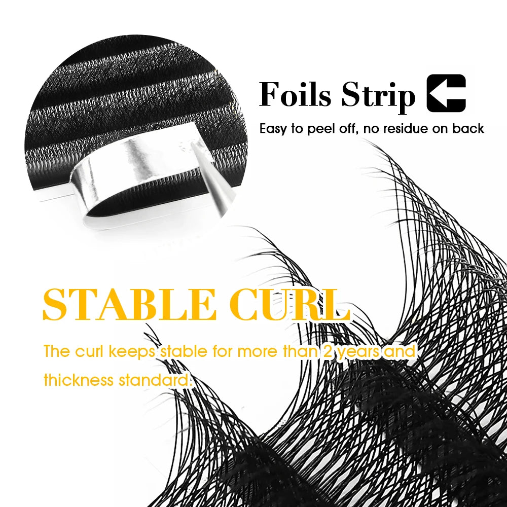 MASSCAKU 3D 4D 5D 6D 7D 8D 10D W Shaped Eyelash Natural Soft Lightweight Individual W Style Premade Fans Eyelashes Extensions