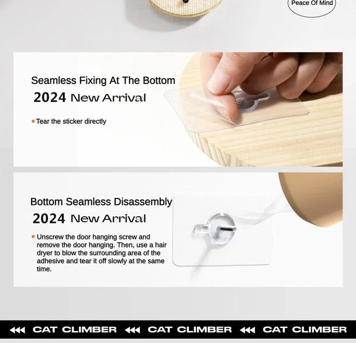 4-Levels Versatile Cat Climber Shelves Wooden Vertical Cats Board Shelf Hanging On Door Steady Cat Tree Tower cat Climbing Frame