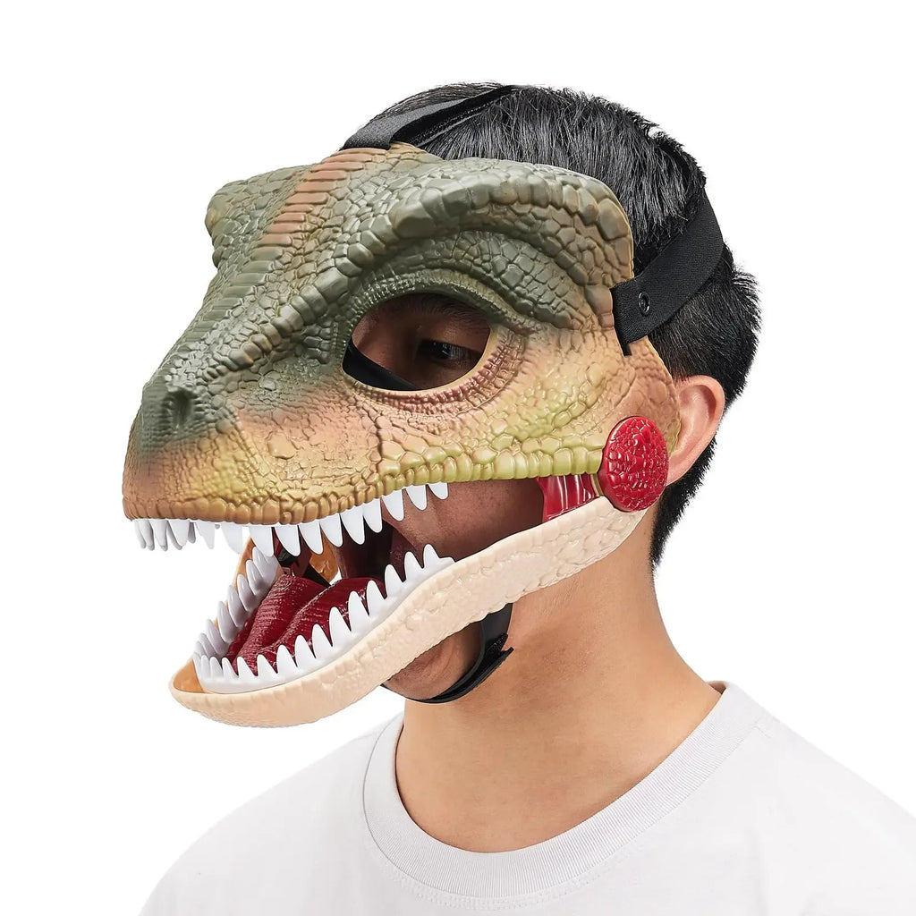 Halloween 2025 Funny Dinosaur Mask Dino Mask Moving Jaw Halloween Mask Dinosaur Head Face Mask Movable Mouth Party Cosplay Props