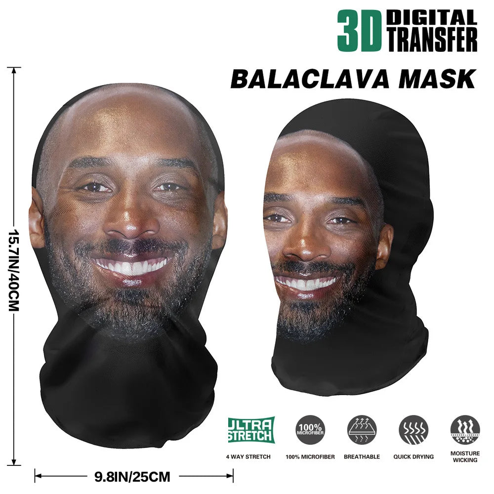 New 3D Printed Kanye Mask Elastic Mesh Full Face Mask Cosplay Headwear For Men Women  Party Simulation Fashion Hat Headgear