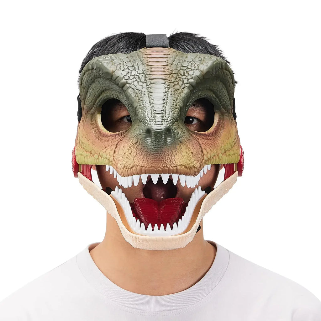 Halloween 2025 Funny Dinosaur Mask Dino Mask Moving Jaw Halloween Mask Dinosaur Head Face Mask Movable Mouth Party Cosplay Props