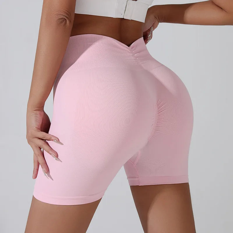 Peach Hip Lifting Sports Shorts Women High Waist and Waist Tightening Slimming Running Hip Speed Drying Three Point Tight Pants