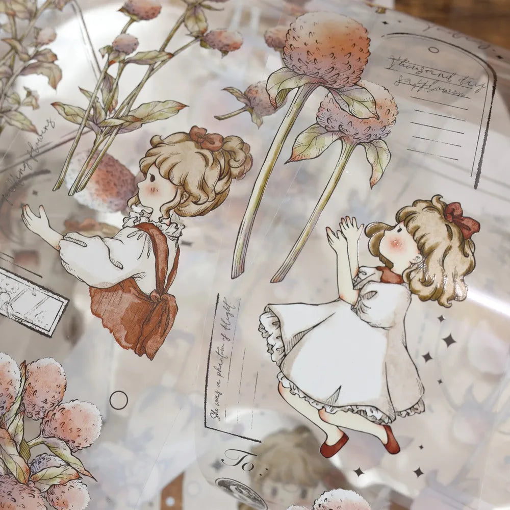 Under The Moonlight Light Retro Rose Washi Masking PET Tape