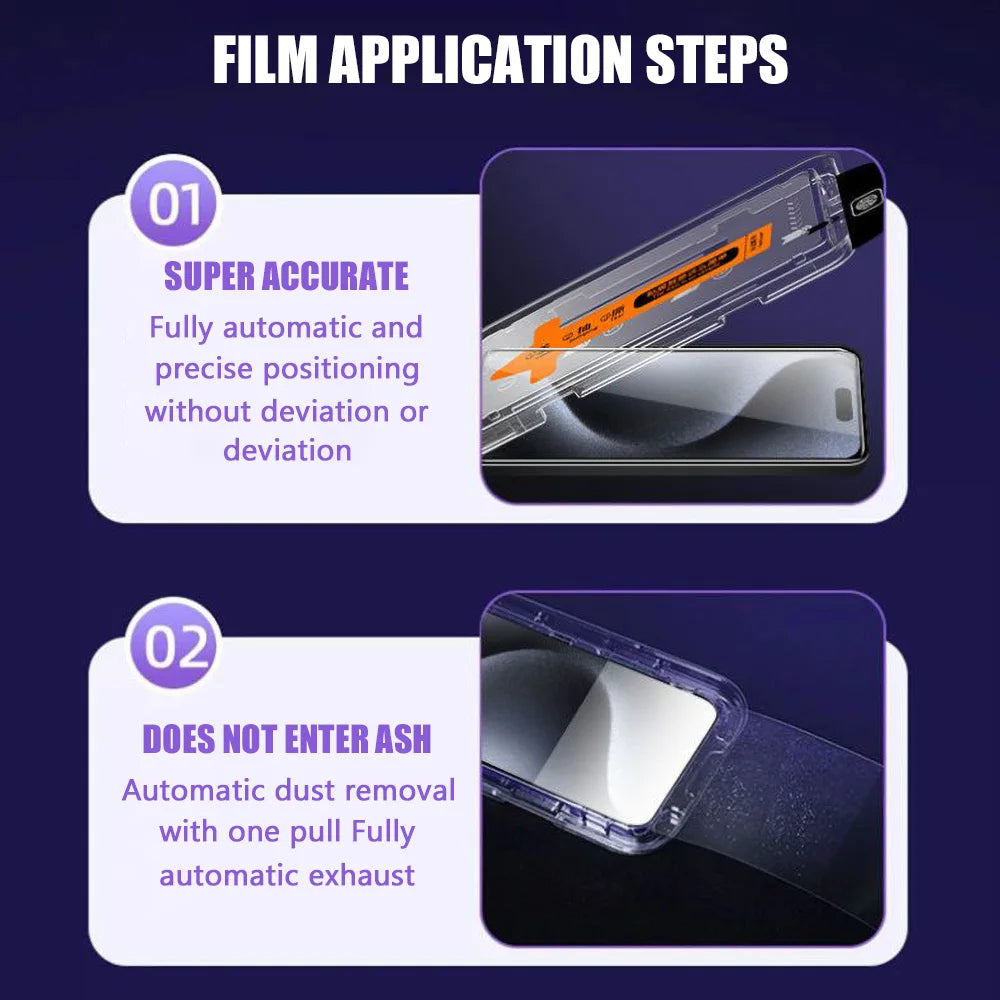 Oleophobic Coating Dust Free Installation Privacy Screen Protector For iPhone 16 17 Pro Max 15 13 11 12 14 Pro Max Mini SE XR 7