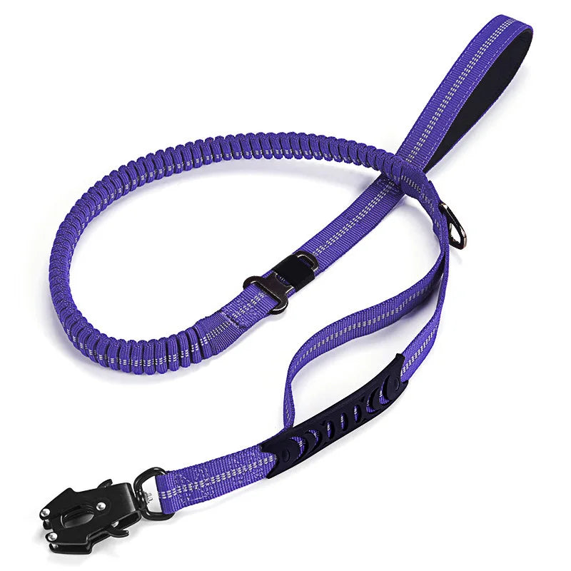 Reflective Explosion-proof Dog Leash No Pull Dog Leash Reflective Shock Absorbing Pet Leashes with Car Seatbelt for Large Dogs