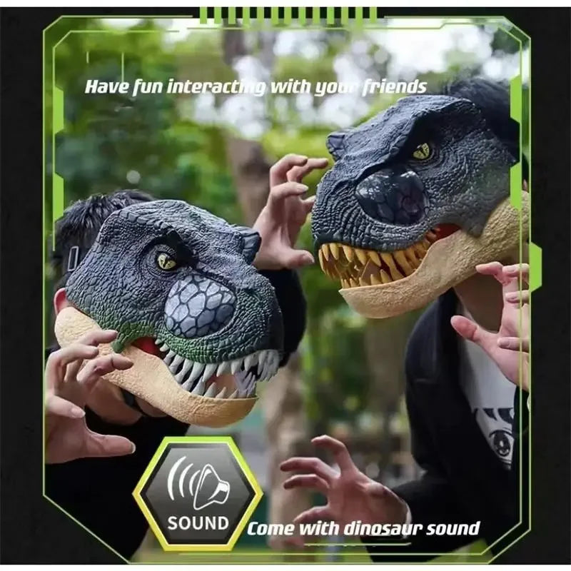 Halloween 2025 Funny Dinosaur Mask Dino Mask Moving Jaw Halloween Mask Dinosaur Head Face Mask Movable Mouth Party Cosplay Props