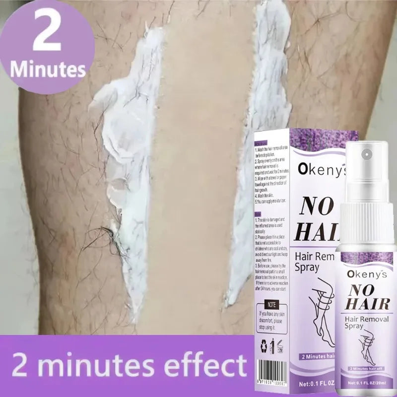 2 Minutes Quick Hair Removal Spray Painless Hair Growth Inhibitor Arms Arms Legs Permanent Hair Removal for Men Women 2025
