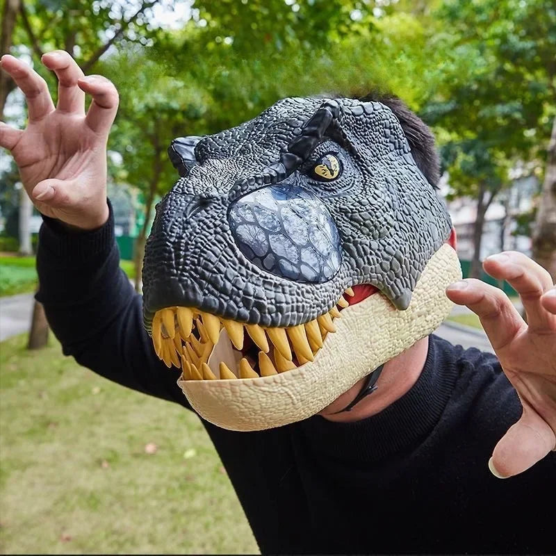 Halloween 2025 Funny Dinosaur Mask Dino Mask Moving Jaw Halloween Mask Dinosaur Head Face Mask Movable Mouth Party Cosplay Props