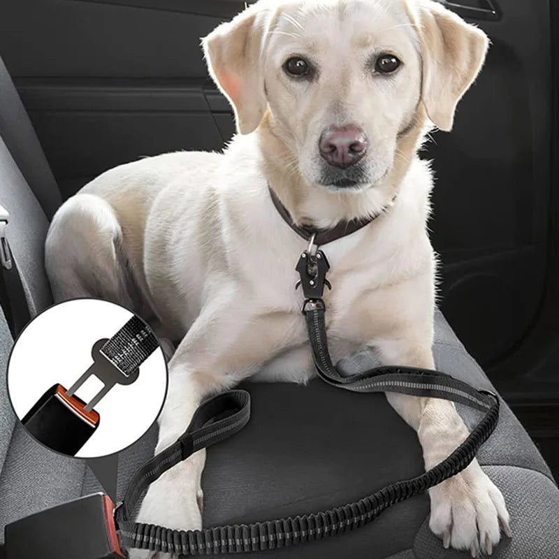 Reflective Explosion-proof Dog Leash No Pull Dog Leash Reflective Shock Absorbing Pet Leashes with Car Seatbelt for Large Dogs