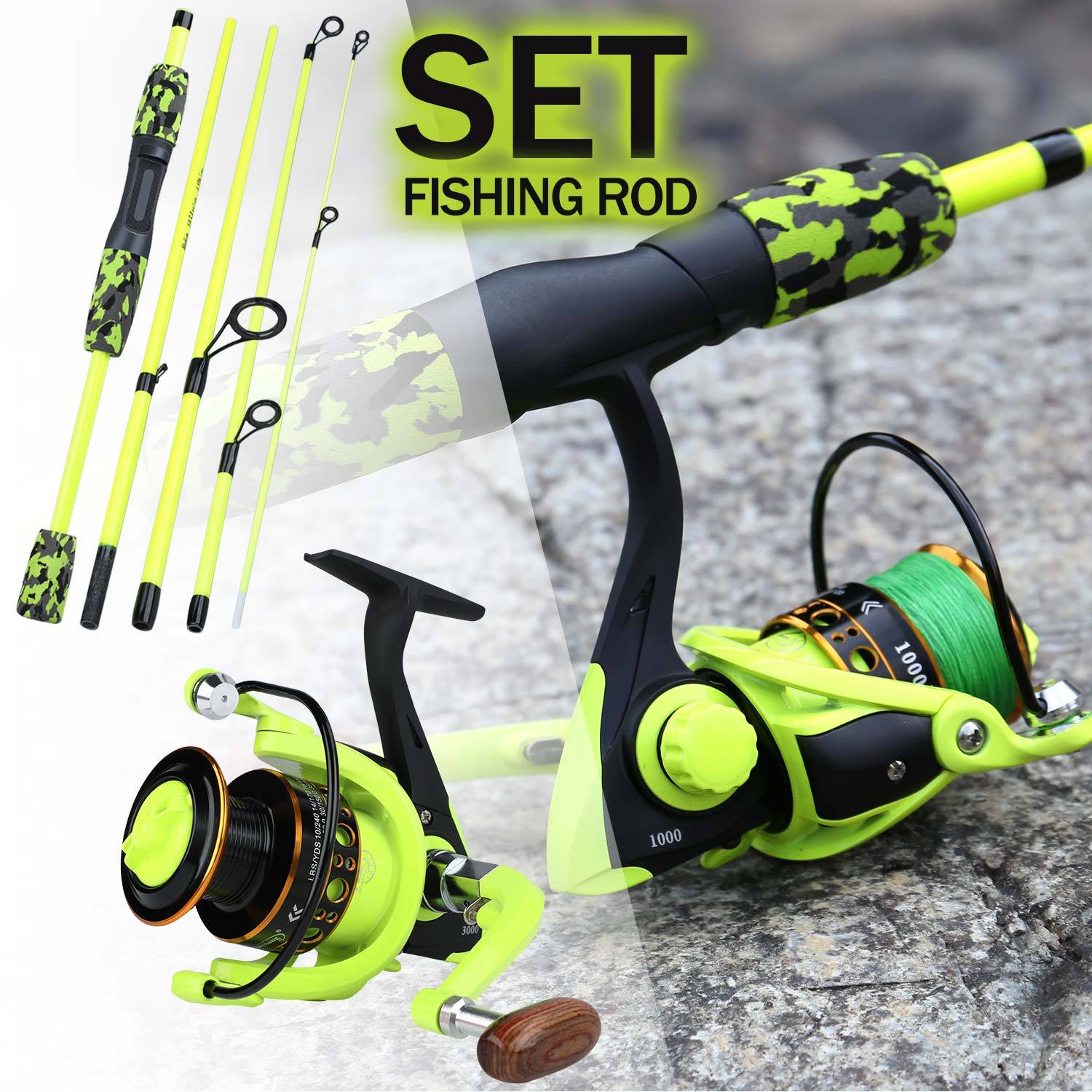 Sougayilang Fishing Rod Set Travel Fishing Combo